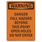 Signmission OSHA WARNING Sign, Danger Fall Hazard Beyond This, 10in X 7in Decal, 7" W, 10" H, Portrait OS-WS-D-710-V-13052 - alternate 1